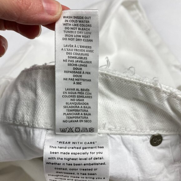 NWT Good American Jeans Women's Size 20 Good '90s Duster Natural Fray White - Picture 16 of 16